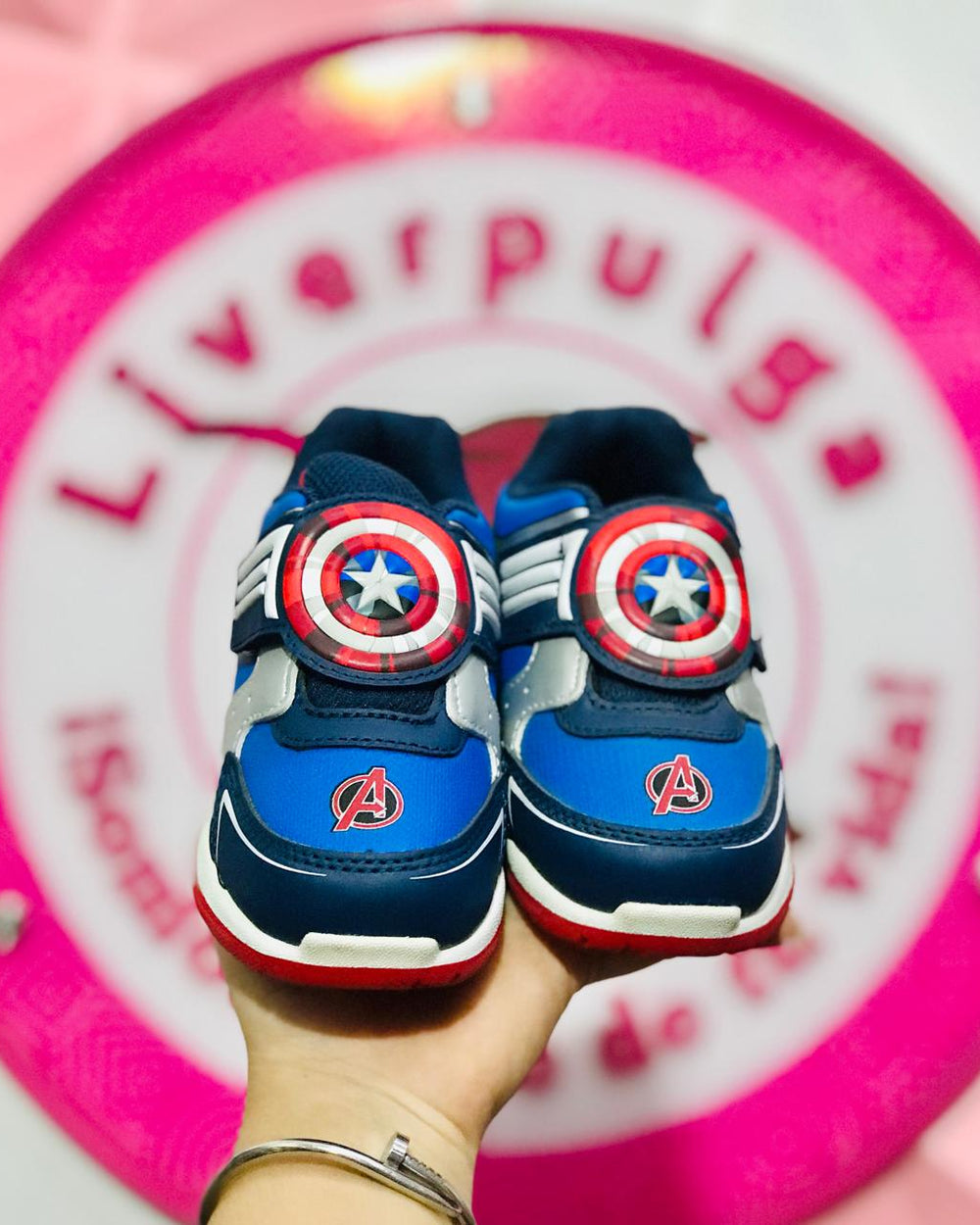 Tenis Para Niño Capitan America Avengers Talla 15 Mex Con Velcro