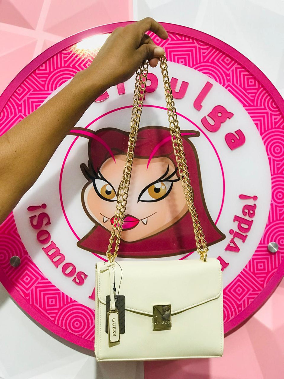 Bolso Guess Blanco Hueso Tipo Sobrecito Elegante