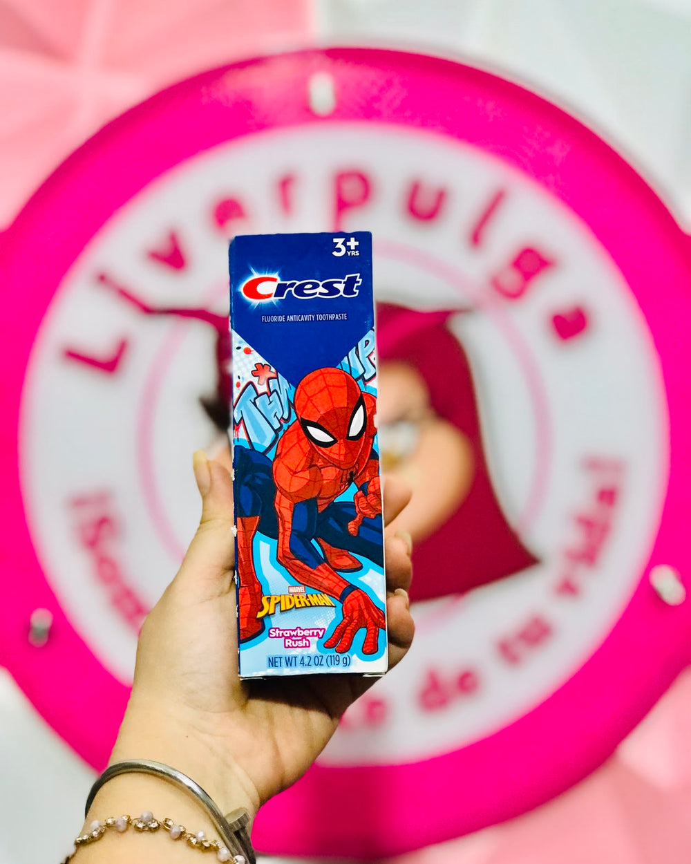 🕷️❤️💙🍓🪥 Pasta Dental Infantil Crest Spider-Man Strawberry Rush 4.2 Oz Con Flúor Para Niños 3+ 🪥🍓💙❤️🕷️.