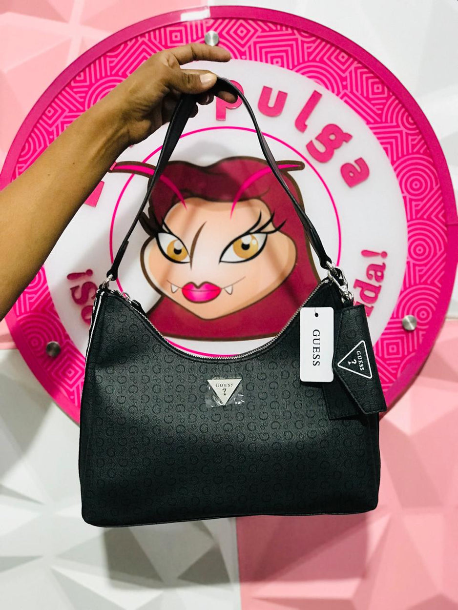 Bolso Guess Negro Hobo Media Luna Letra G