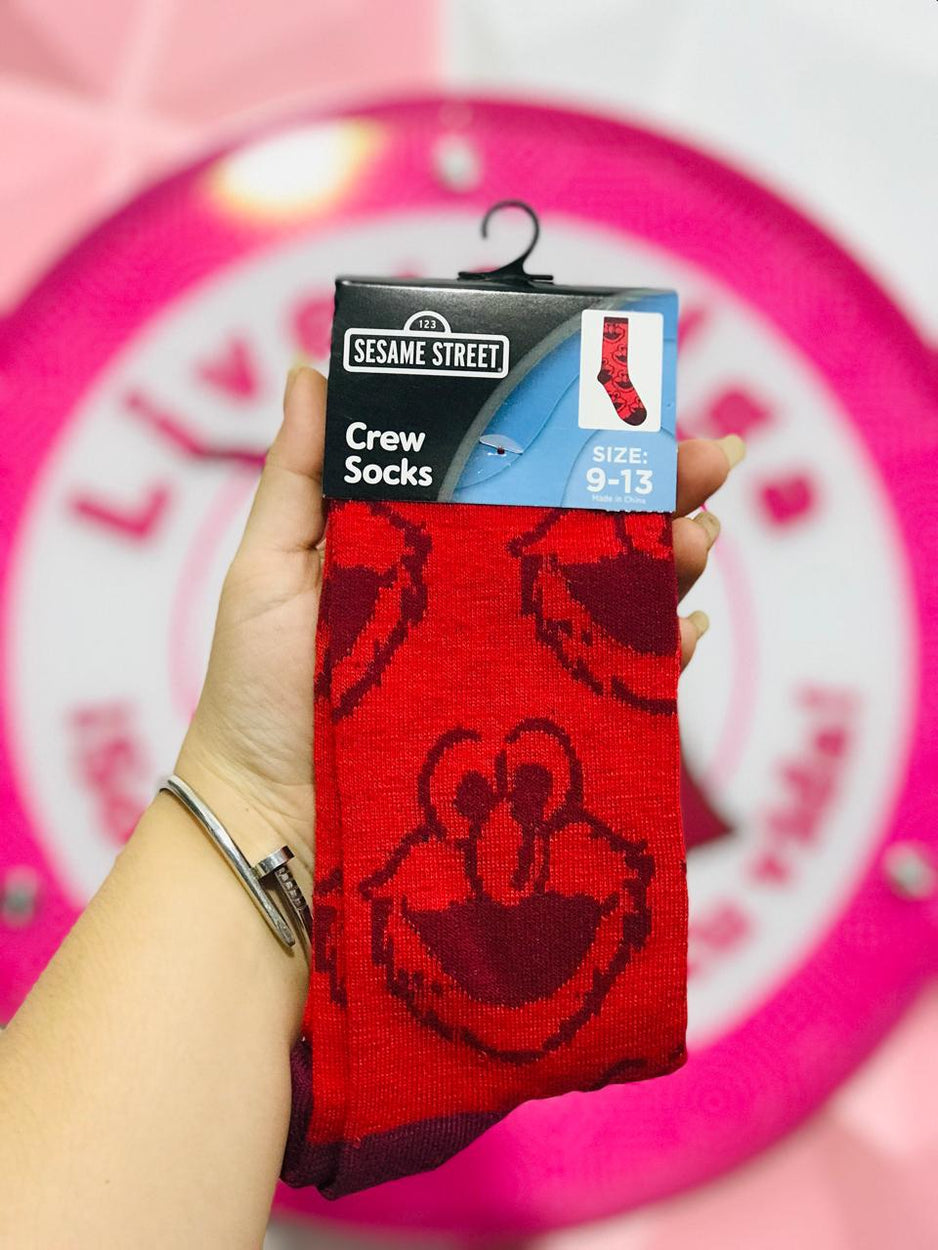 Calcetines Largos Elmo Plaza Sesamo Rojos Originales