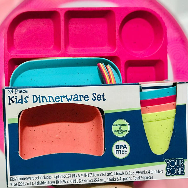 Set De Vajilla Para Niños Your Zone 24 Piezas Colores Surtidos