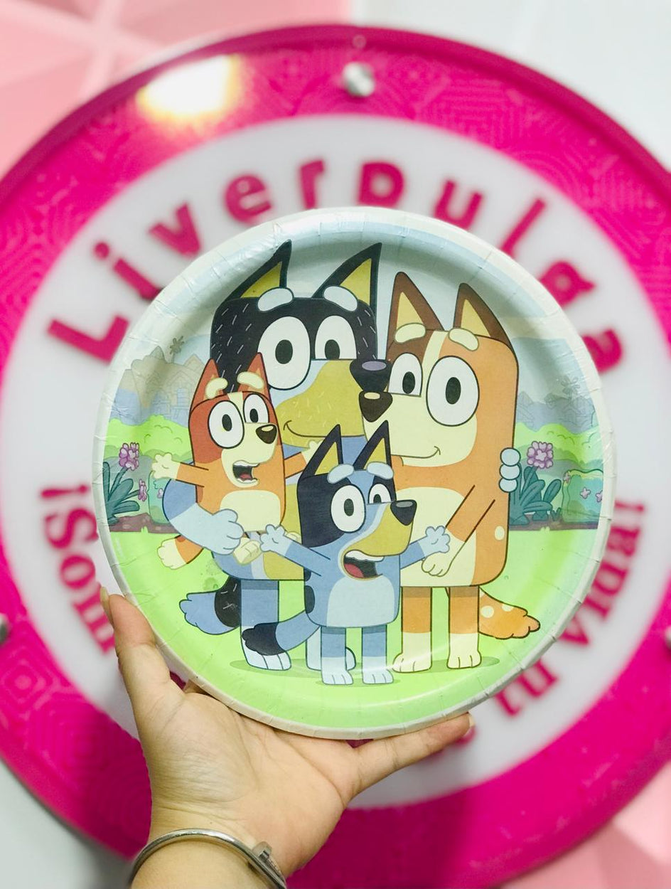 Platos de Fiesta Bluey Familia Completa Desechables