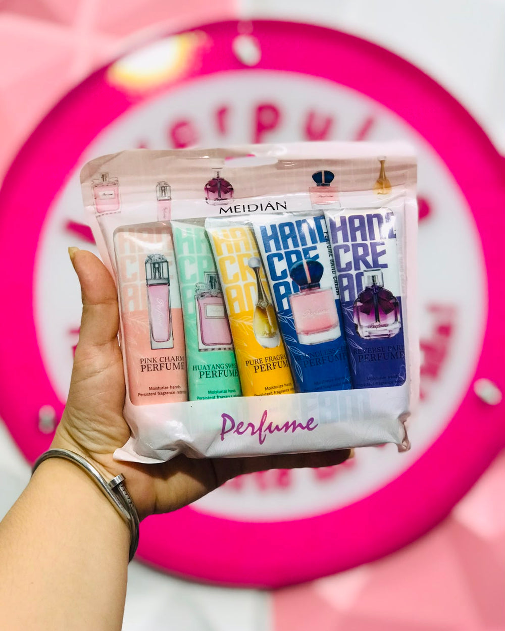 Set 5 Cremas de Manos Perfumadas MEIDIAN Perfume Hand Cream Hidratantes Aroma Lujo 👜💅