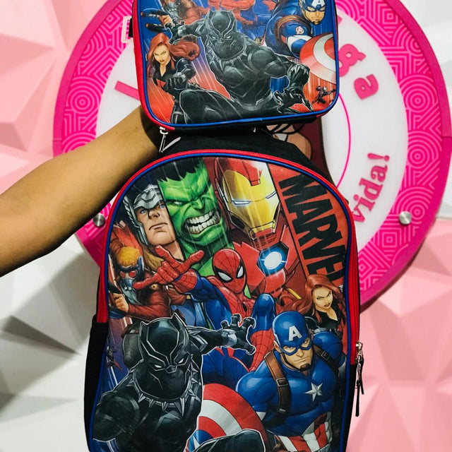 Set Mochila Marvel Avengers con Lonchera Para Niño