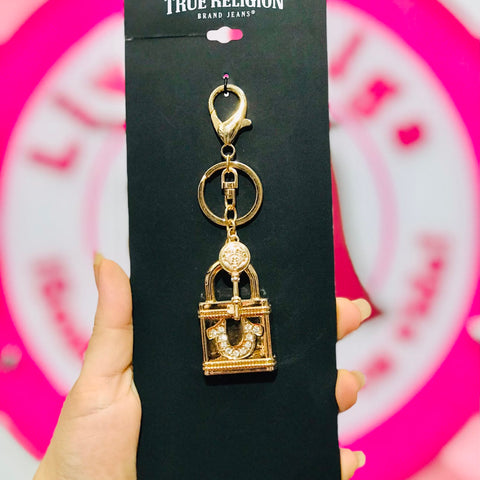 Llavero True Religion Candado Dorado.