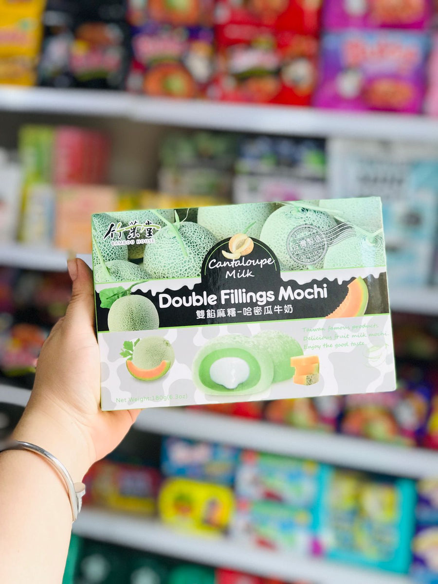 💚Caja de Bamboo House Cantaloupe Milk Double Fillings Mochi 🍈🥛