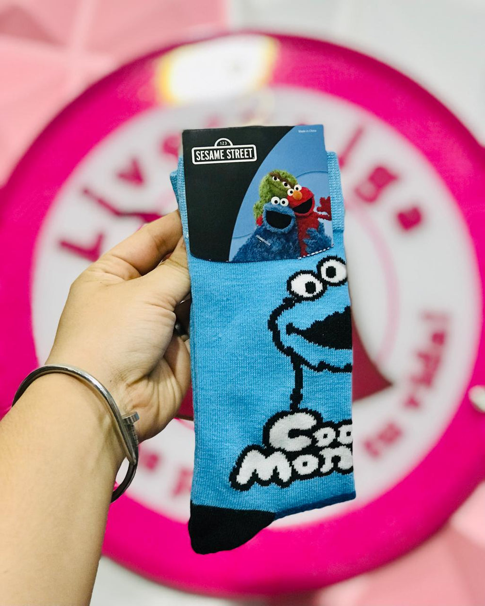 Calcetines Largos Cookie Monster Plaza Sesamo Originales