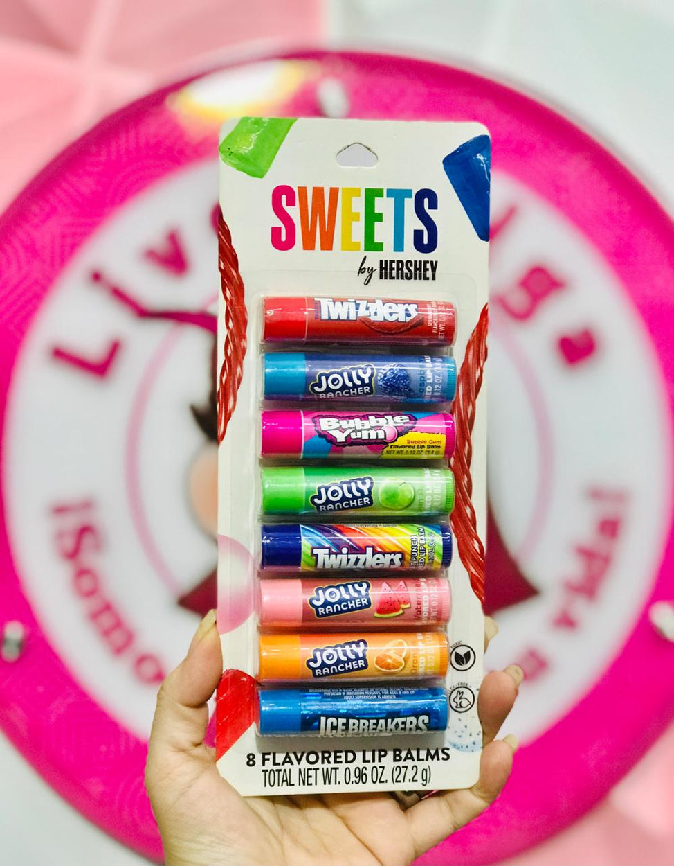 Set De 8 Balsamos Labiales Sweets By Hershey De Sabores Frutales