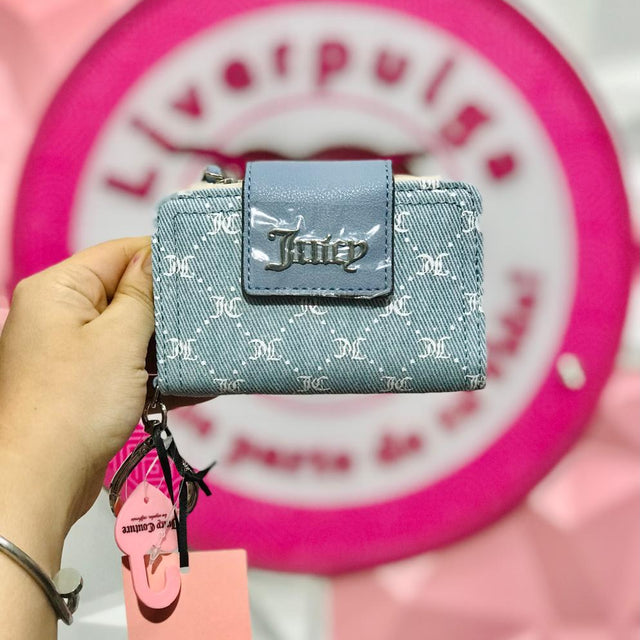 Cartera Juicy Couture Denim Light Blue – Mini Trifold