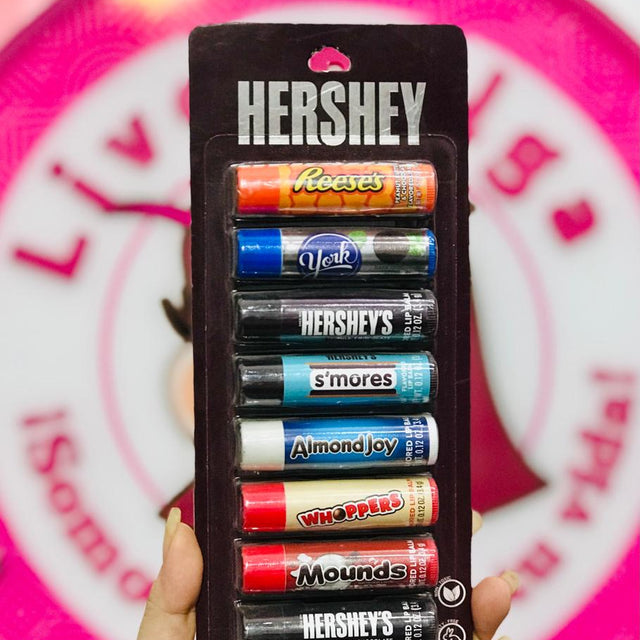 Set De 8 Balsamos Labiales Hershey Con Sabores A Chocolate