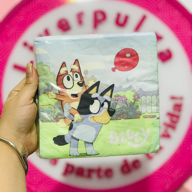 Servilletas De Fiesta Bluey 16 Piezas 2 Capas 32 Cm x 32 Cm