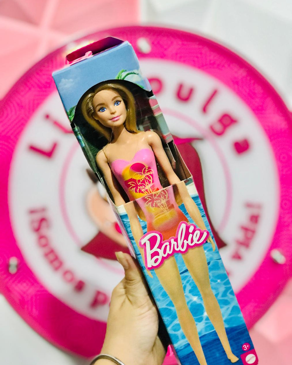 Muñeca Barbie Traje de Baño Rosa Verano Original Mattel