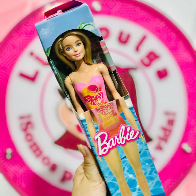 Muñeca Barbie Traje de Baño Rosa Verano Original Mattel