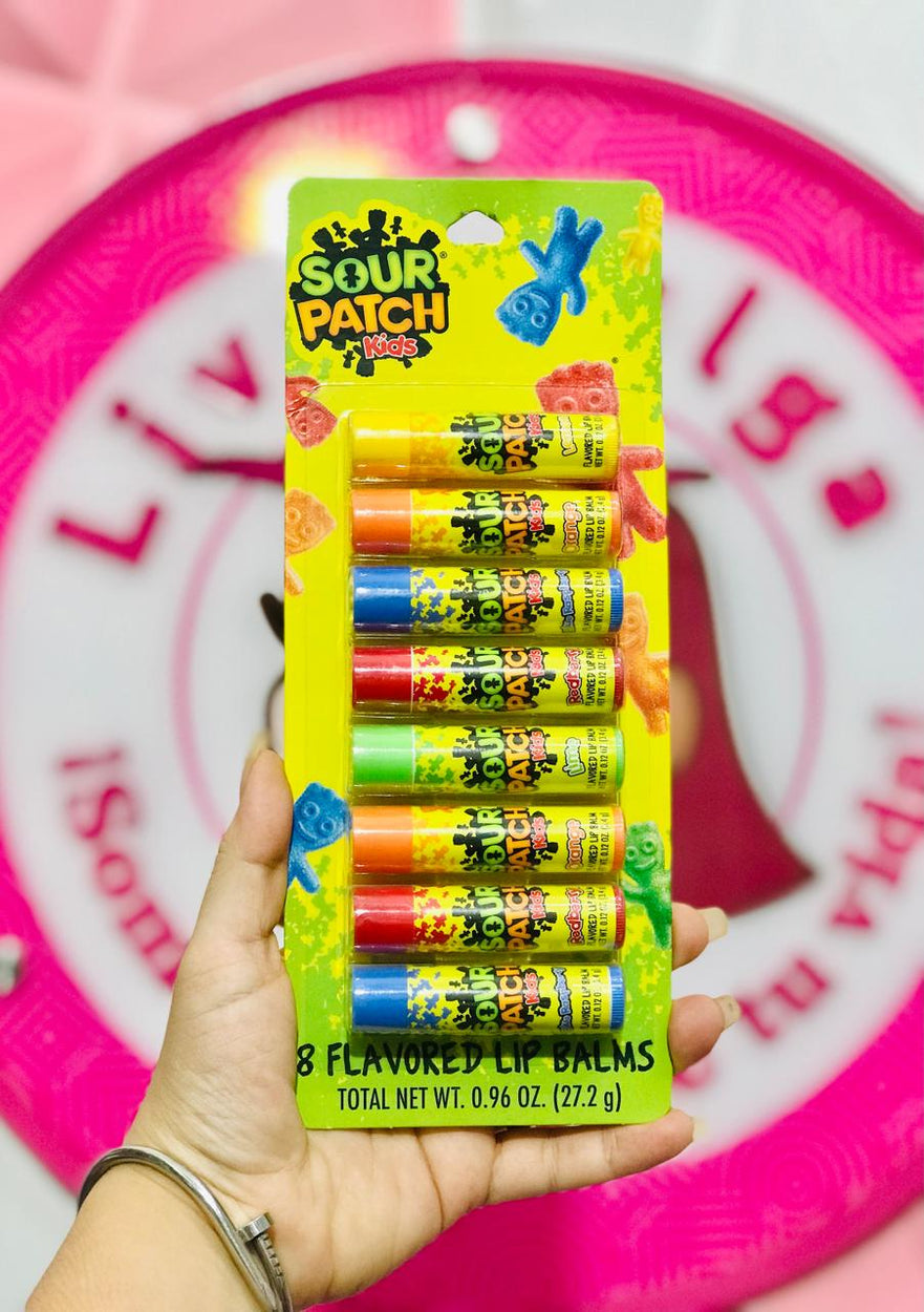 Set De 8 Balsamos Labiales Sour Patch Kids De Sabores