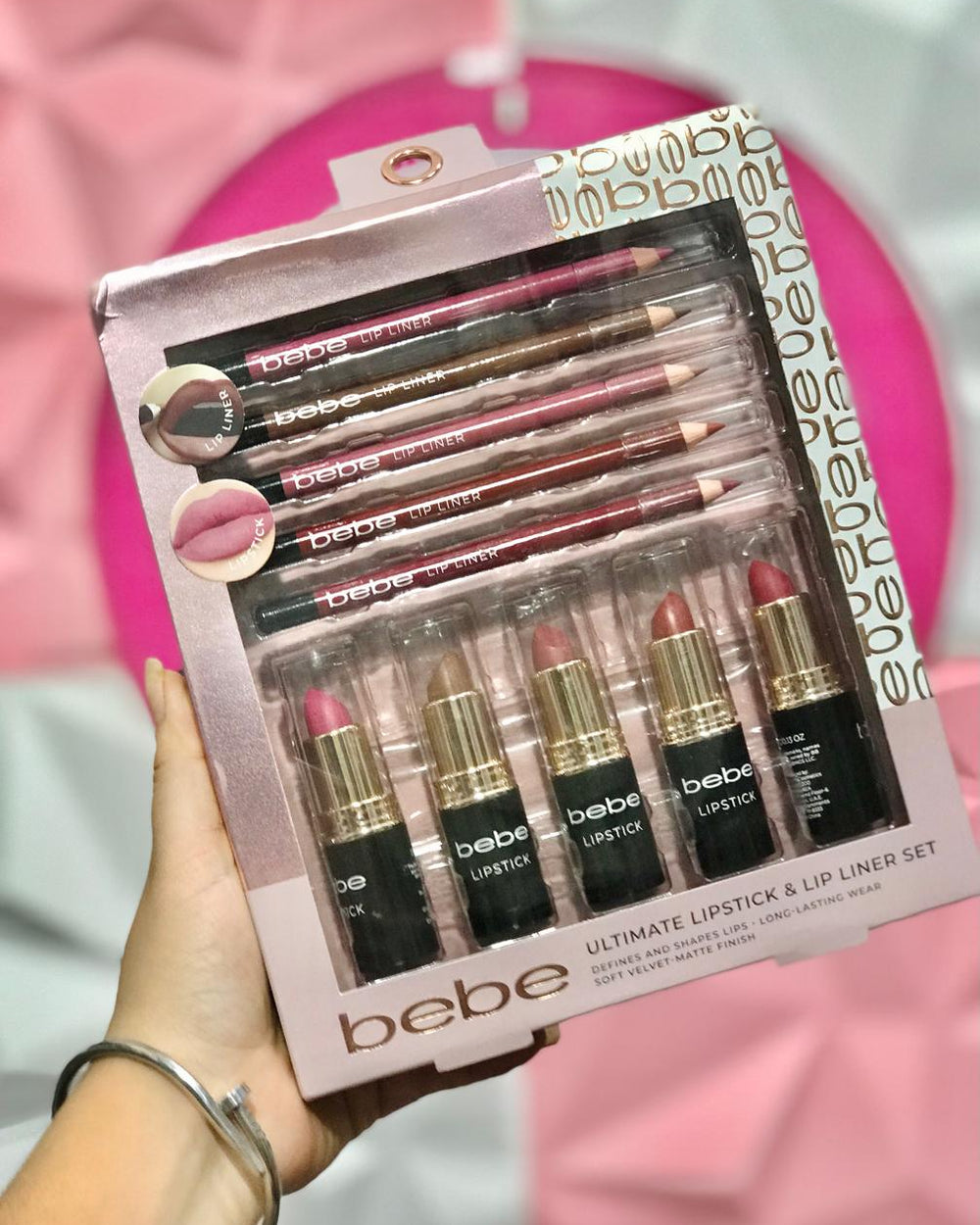 Set Bebe Ultimate 10 pzas Lipstick + Lip Liner Labios Perfectos 💋💄✨
