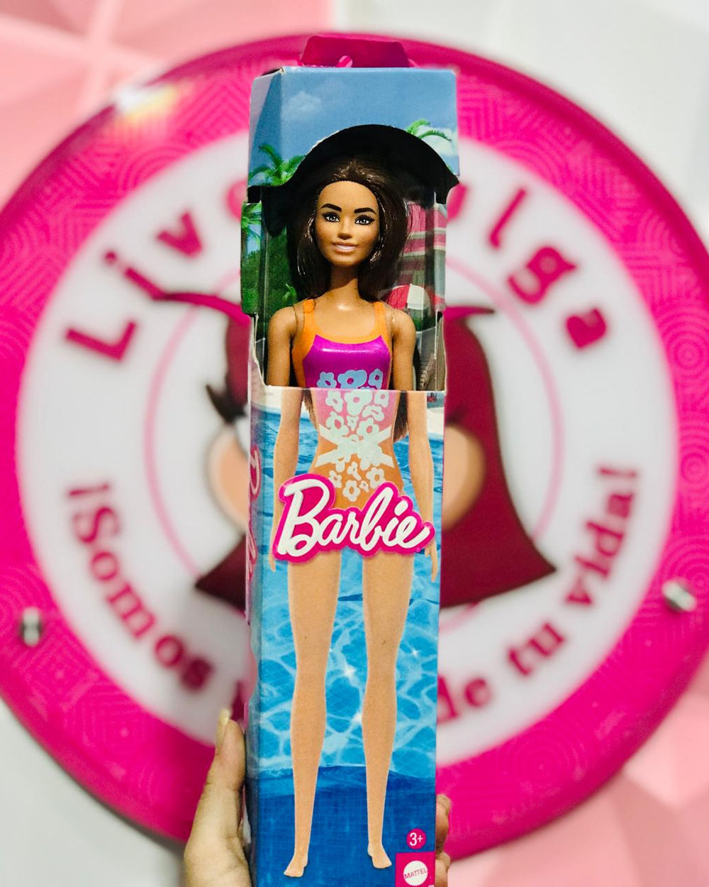 Muñeca Barbie Traje de Baño Naranja Con Flores Original Mattel