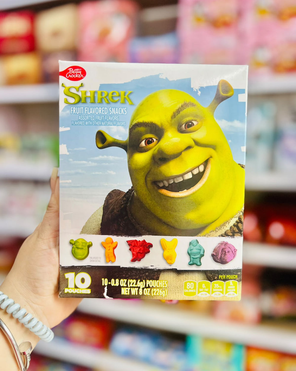 👑 Gomitas Betty Crocker Shrek Fruit Snacks 10 Pouchs 226g 👑.