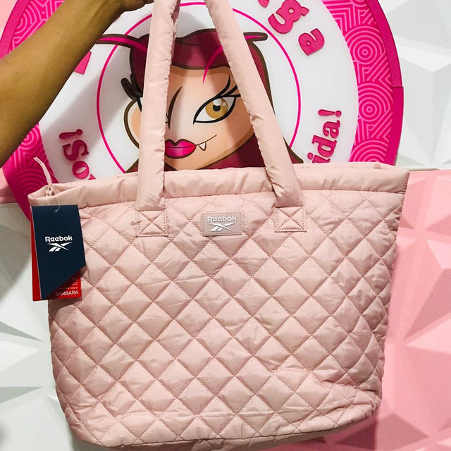 Bolsa Reebok Rosa Pastel Capitonada Tote