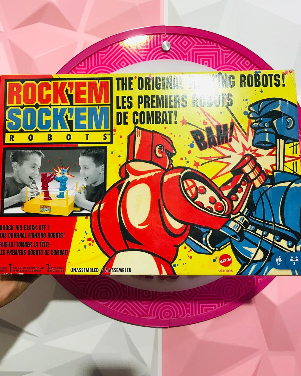✨Rock 'Em Sock 'Em Robots Original 🥊 Mattel Games Robots Peleadores Clásico Retro ¡Tírale la cabeza! BAM! 2 Jugadores 6+ Años 🤖🔴🔵