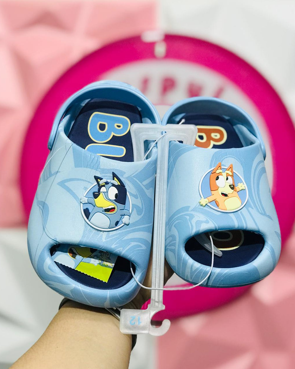 Sandalia Slide Infantil Bluey Azul Cielo Talla 18 Mex