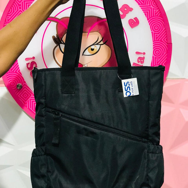 Bolsa Tote Puma Negra Nylon Cierre Diagonal