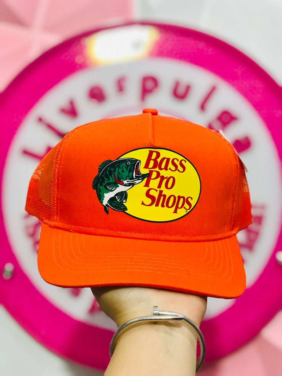 Gorra Trucker Naranja Bass Pro Shops Con Estampado De Pez