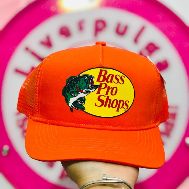 Gorra Trucker Naranja Bass Pro Shops Con Estampado De Pez