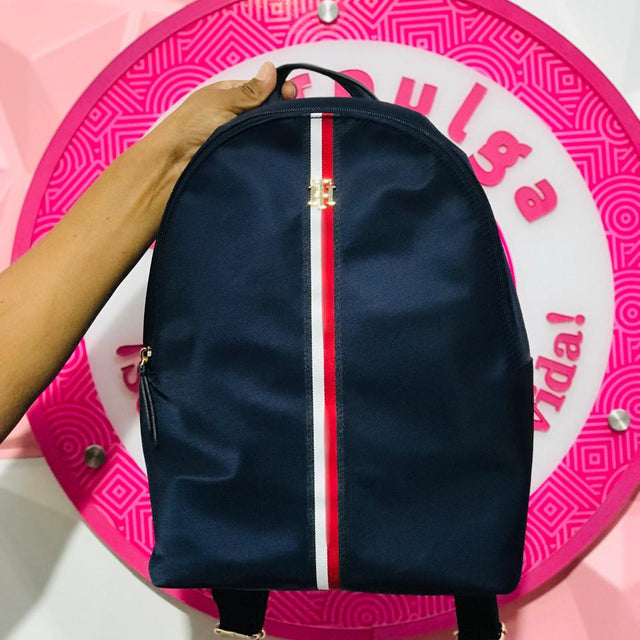 Mochila Tommy Hilfiger Azul Marino Franja Tricolor