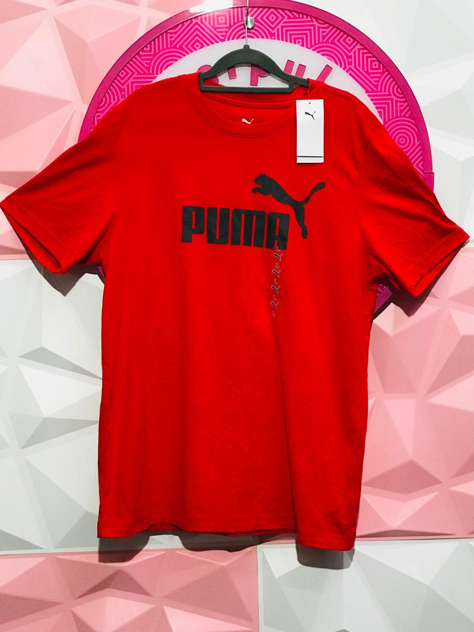 Playera Puma Roja Logo Puma Saltando Talla L