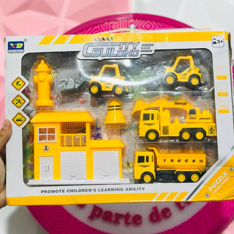 Set Ciudad de Construcción City Building – 6 Piezas Pull Back