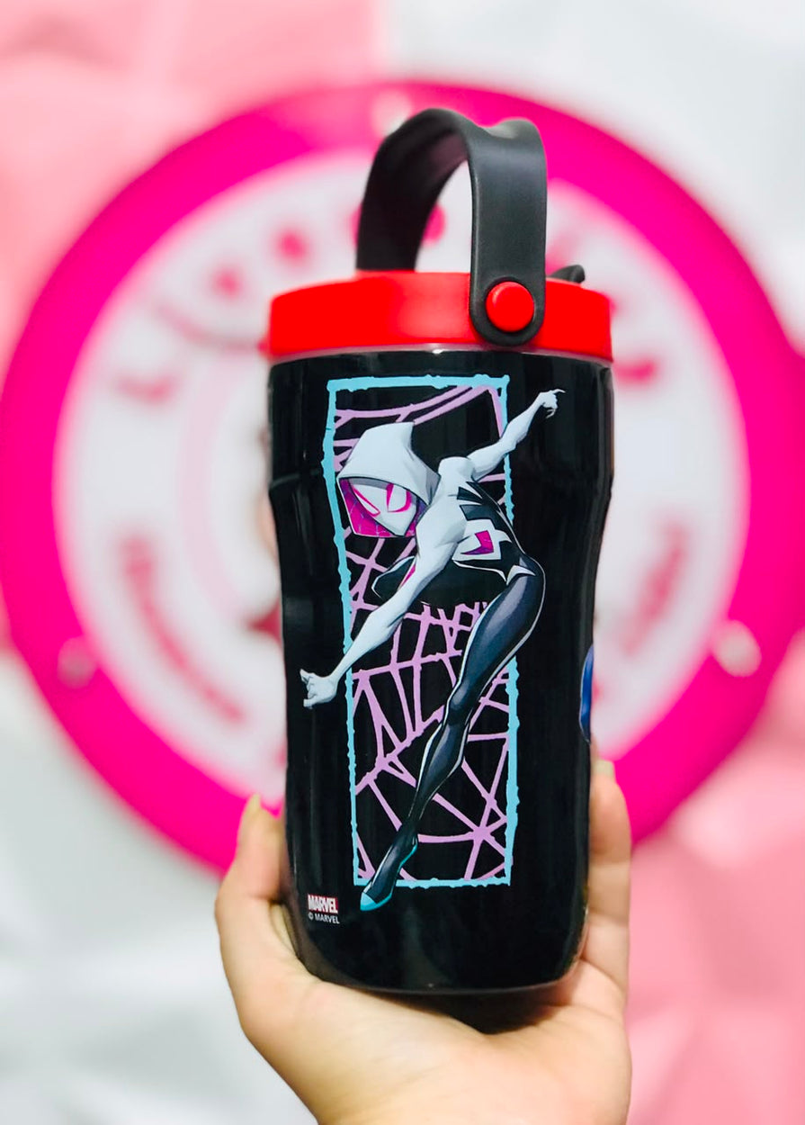 🕷️ Vaso Termico Zak! Marvel Spider Man Miles Morales Ghost Spider Gwen Stacy Con Asa 14 Oz 414 Ml 🕷️.