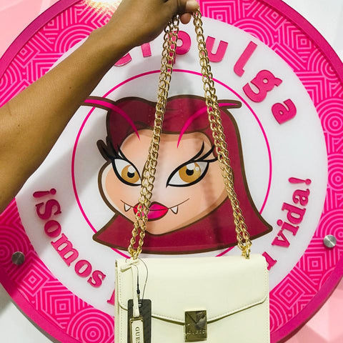 Bolso Guess Blanco Hueso Tipo Sobrecito Elegante