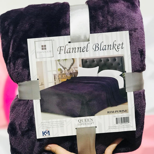 Frazada Townhouse Flannel Blanket Queen – Morado Uva