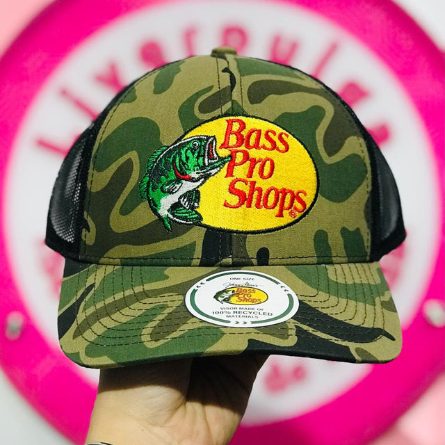 Gorra Bass Pro Shops Edición Especial Camuflaje Con Malla Negra