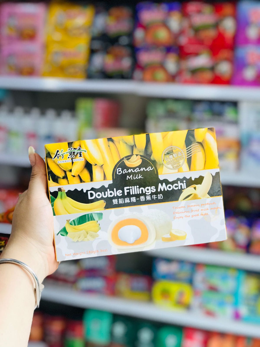💛Caja de Bamboo House Banana Milk Double Fillings Mochi 🍌🥛