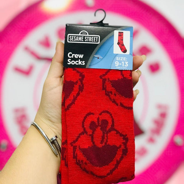 Calcetines Largos Elmo Plaza Sesamo Rojos Originales