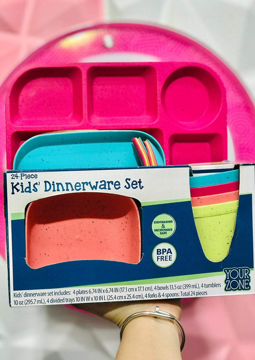 Set De Vajilla Para Niños Your Zone 24 Piezas Colores Surtidos