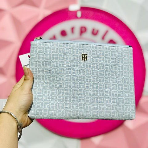Muñequera Tommy Hilfiger Celeste Baby Blue TH Monogram