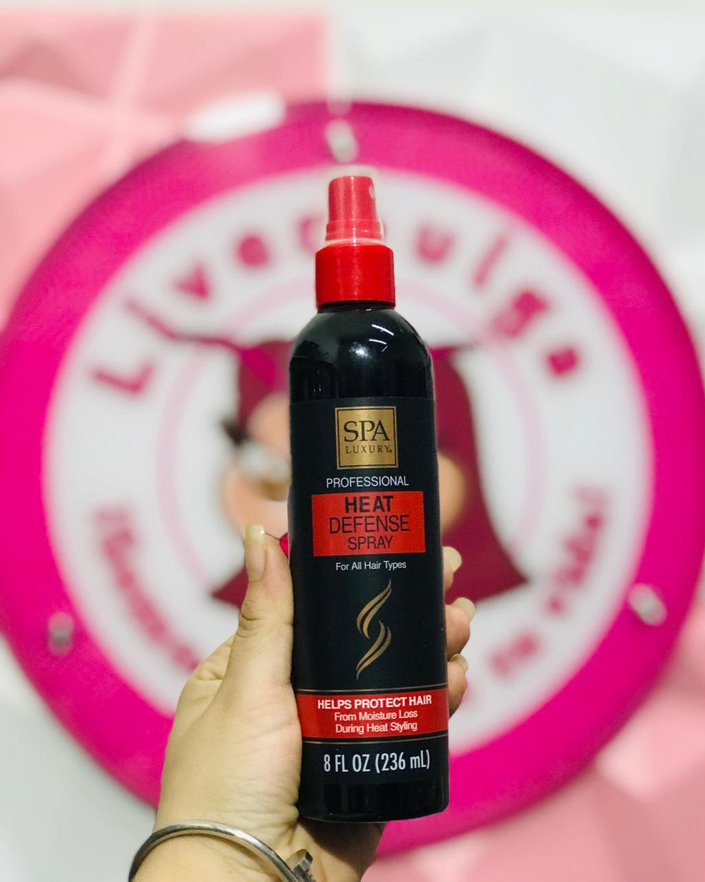 Heat Defense Spray 🖤 SPA Luxury Professional Original 8 Oz Protector Térmico Para Todo Tipo de Cabello Anti-Frizz Brillo de Salón 💖