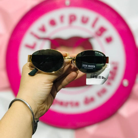Lentes Steve Madden Ovalados Retro Dorado