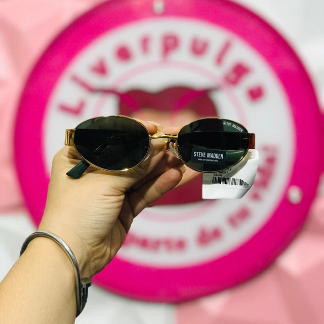 Lentes Steve Madden Ovalados Retro Dorado