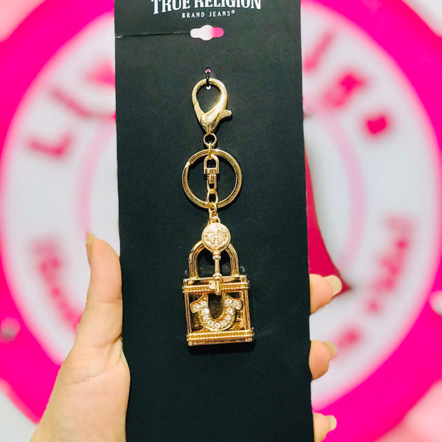Llavero True Religion Candado Dorado.