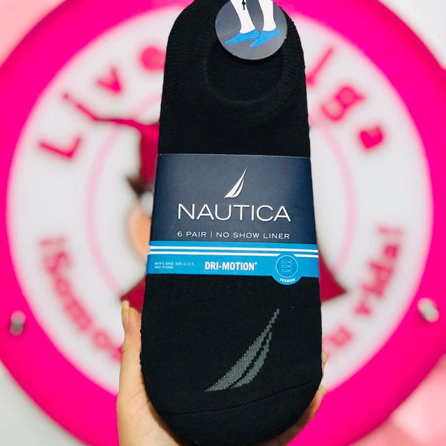 Paquete 6 Pares Tines Invisibles Nautica Negro – Dri Motion