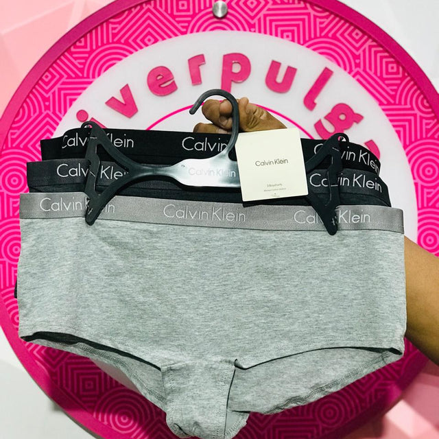 Paquete 3 Calzones Calvin Klein Boyshort Talla M