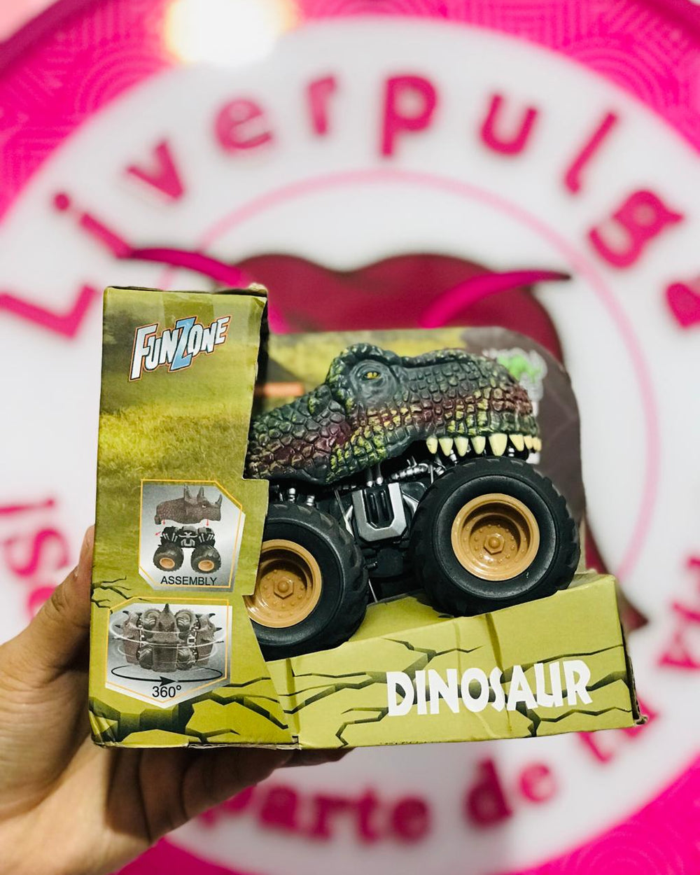 Carrito Monster Truck Dinosaurio T-Rex 🦖 FunZone 4x4 Llantas Gigantes Gira 360° Jurásico 🚙💥