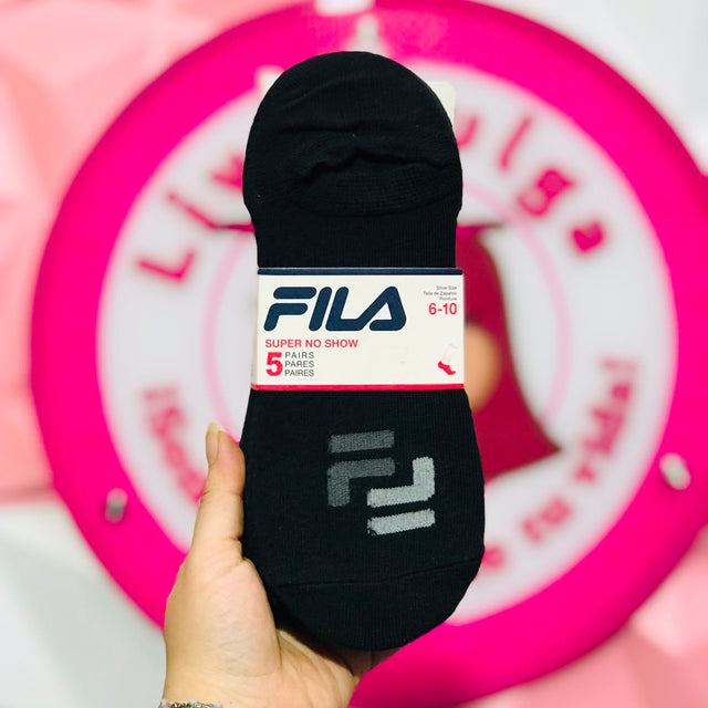 Paquete 5 Pares Tines Fila Super No Show Negro