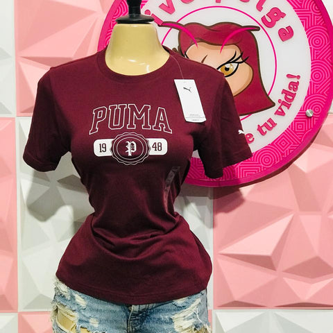 Playera Puma Original Vino Tinto 1948 Con Logo Talla M