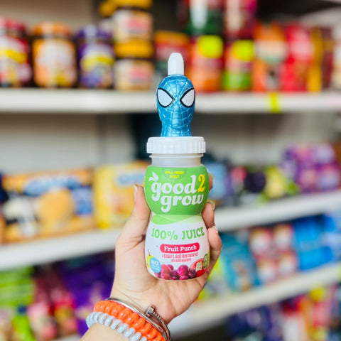 💙 Juguito Good2Grow 100 por ciento Juice Fruit Punch con Tapita Spiderman Azul Metalico 177ml 💙.