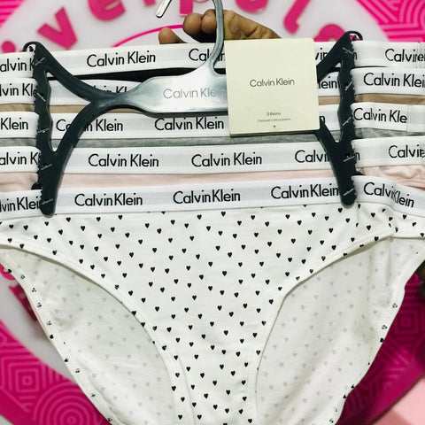 Paquete 5 Calzones Calvin Klein Bikini Corazones Talla M